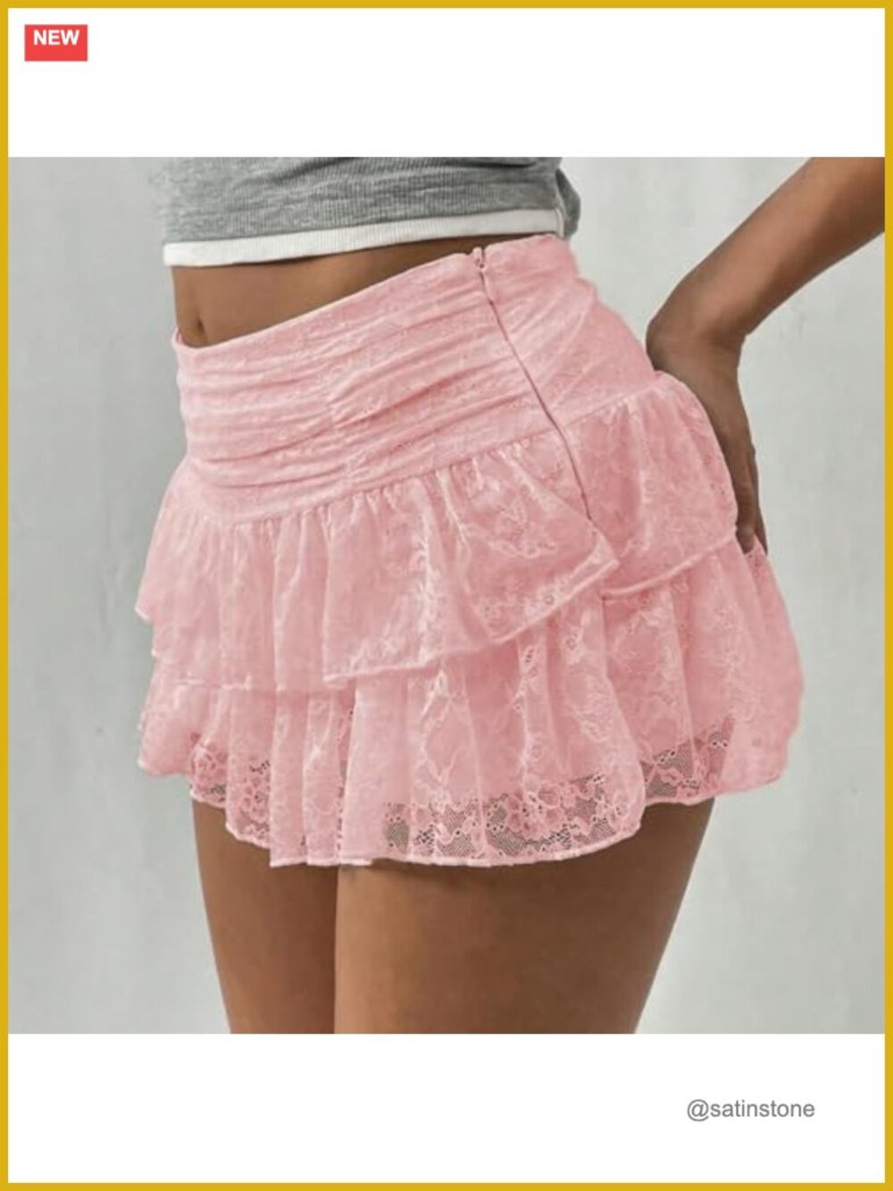 Lace Ruffle Mini Skirt Low Waist Pleated Y2k Fairy Mesh - Picture 2 of 3